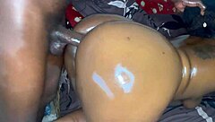 Big booty ebony fucked doggystyle by bbc creampie