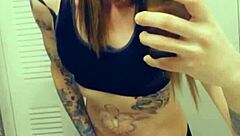 hot tranny gropes her throbbing clitty in satin