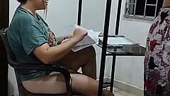 colombian curvy babe trades homework for rough ass fuck