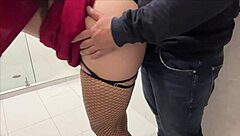 tall curvy secretary office bathroom sex ends creamy creampie doggystyle