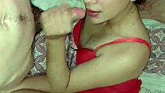 Red Dress Stepmom Gives Epic Morning Blowjob Spanish Sub