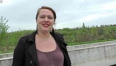 inessa's plump french bbw pussy gapes from rough black cock slamming