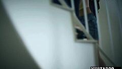 evil brunette seduces petite lesbian teen girlfriend with hairy pussy licking