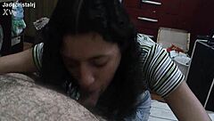 jade moans sucking friend's cock as husband films