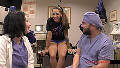 Stefania Mafra's latex nurse fetish tickles patient in hospital