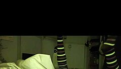 Petite brunette tattooed solo toys dildo stockings exotic tease