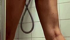 Watch this petite arab teen shower, finger her big pussy, craving anal creampie next?