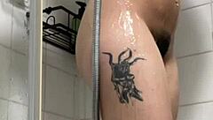 Watch this petite arab teen shower, finger her big pussy, craving anal creampie next?