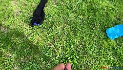 first time masturbating outdoors in the forest feels so naughty and freeing