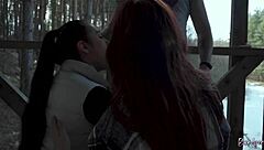 Vacation public threesome blowjob cum swap suck together