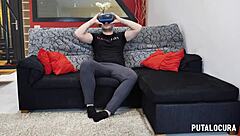 in putalocura paola the gorgeous spanish beauty fucks her boyfriend hard on the sofa and gulps his cum eagerly