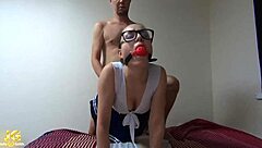 wanna see student tease teacher's cock with handjob then doggystyle?