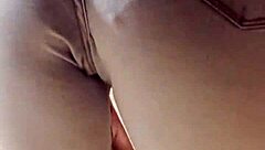 Petite blonde bombshell strips wildly in tight jeans