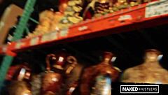 curly latina college girl slurps black cock public