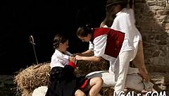 two sexy hotties finger erotic pussies with toys