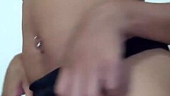 Skinny ebony buys huge dildo to ride endlessly