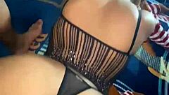 mexican big ass latina strips in sheer stockings teasing