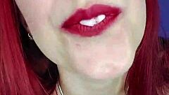 redhead solo begs for your cum while toying wet pussy