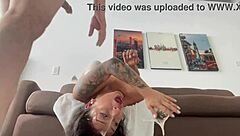 Facefucked Latina Pukes on Self During Anal
