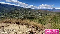 Kinky amateur couple fucks wildly on outdoor trail 🔥🍑