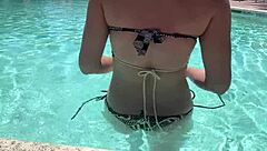 Hey im hanging poolside bikini hot milf outdoor