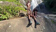 behind scenes with skinny brazilian beauty outdoors