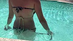 Hey im hanging poolside bikini hot milf outdoor
