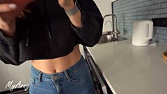 Curvy babe seduces with blowjob ending in creampie cowgirl ride