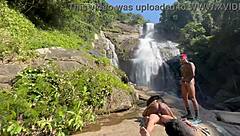 behind scenes with skinny brazilian beauty outdoors