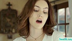 Skinny shaved lesbians seductively lick fingering pussies to orgasm