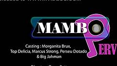 Pretty Brazilian Morganita takes four monster cocks