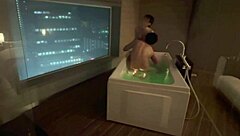 santa babe's pale tits sucked wildly before raw standing doggy in hotel bath!