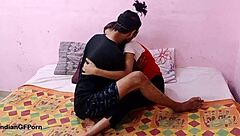 Skinny Indian teen babe rides huge cock in tight pussy