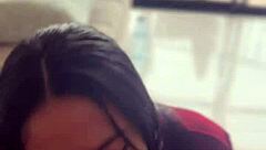 Amateur Brunette Deepthroats Neighbor's Huge Cock Cumshot Facial