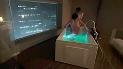 santa babe's pale tits sucked wildly before raw standing doggy in hotel bath!