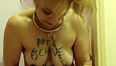 French Milf Slave's Degrading Toilet Licking Self-Session!