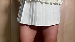 asian maid uniform anal plug nipple tease humiliation training