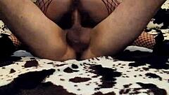 Homemade Wife Cowgirl Rides in Black Stockings