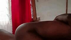 sexy ebony wife rides husband's big black cock rough homemade