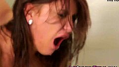 Rough bdsm teen 18+ gagging on deepthroat facial cumshot