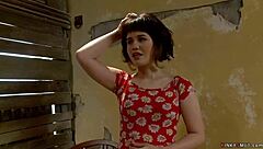 redhead lezdom whips bound asian teen into anal submission