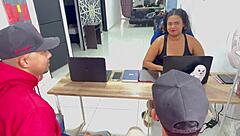 we job hunted and found this horny boss