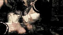 bound hairy milf pussy stretched in steamy vintage bdsm fuck