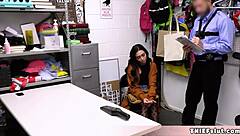 Mall Cop Punishes Pretty Vanessa's Tight Pussy Roughly