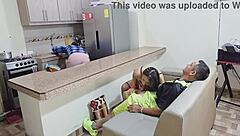 Perverted milf sucks and fucks tight in kitchen