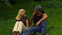 Hot Blonde Sucks Rides Fucked Doggystyle Lawn