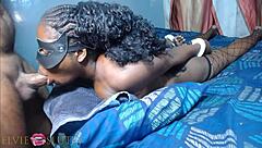 handcuffed ebony slut slurps sloppy deepthroat blowjob facefuck part one