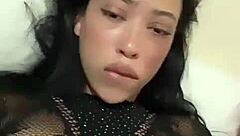 pierced tongue latina teen sucks cock hungrily!