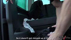 Glassed Blonde Teacher Pussy Cum Covered in Taxi