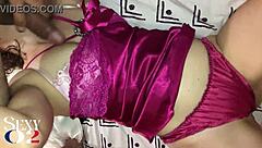 french slut in satin nightie sucks cock and rims ass dirty